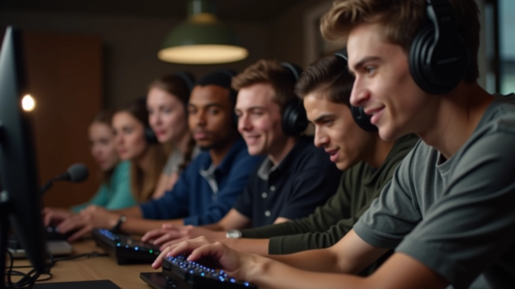 Diverse group of game testers of different ages gathered in a casual playtesting lab environment