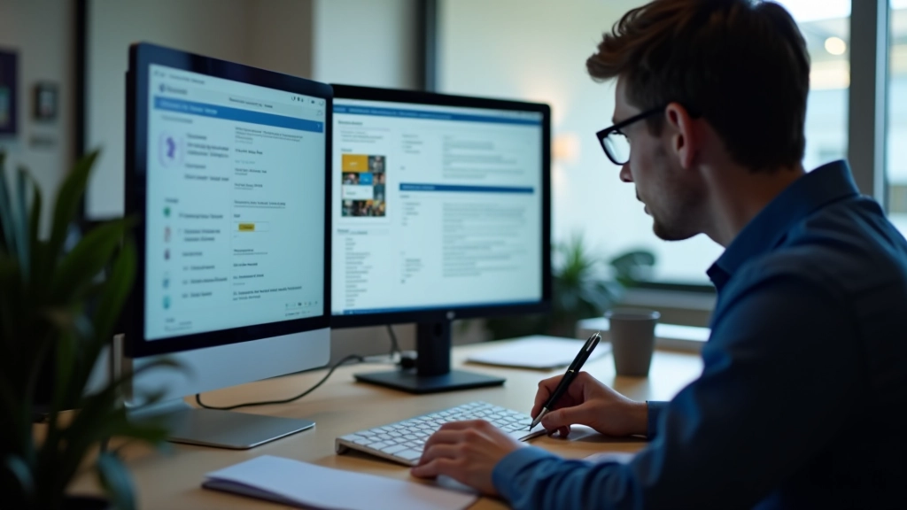 QA tester writing detailed notes in bug tracking system on computer, organized documentation
